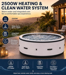 ZHIGUANYUN 4-6 Person Round Inflatable Hot Tub