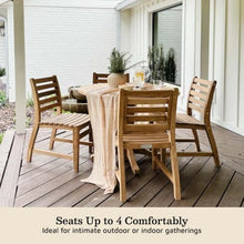 TITAN GREAT OUTDOORS Ash & Ember Grade A Teak 42" Round Dining Table, Bistro-Style Patio Furniture