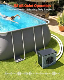 VEVOR 14710 BTU Heat Pump for Above Ground Pool, Electric Pool Heater with Heating & Cooling Dual Mode, Max COP 5.13 Smart Inverter Compressor, Low Noise GFCI Protection for up to 3962 Gal Swimming