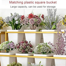 Plant Cart 2 Tier Flower Display Stand With 6White Buckets For Florist