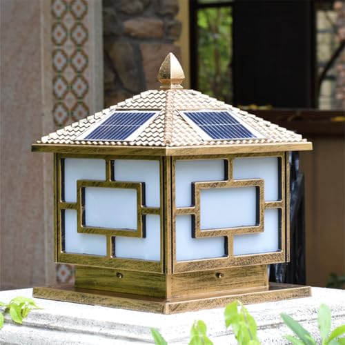 LumosPro Solar Post Cap Lights - Waterproof LED Outdoor Lighting for 4x4 5x5 6x6 Wooden Posts Black/Bronze 1 Pack(Bronze)
