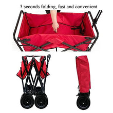 PUCNHZYNW Handcart, Folding Garden Trolley Cart Heavy Duty Wagon Multi-Function Shopping Cart for Outdoor Camping Photography Pull Truck, Load 100Kg/Grey