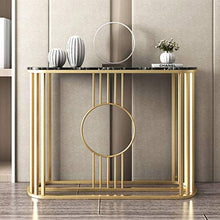 FUFU Coffee Table Marble Porch Table, Light Extravagant Entrance Station Modern Wrought Iron Against Wall Table 31.4x11.8x31.4 Inch