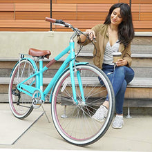 sixthreezero Women's 7-Speed Hybrid Road Bike with Rear Rack, 28-Inch Wheels, Cream