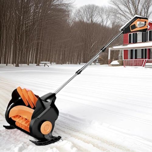 HYUIO Snow Blower Cordless,Handheld Electric Snow Shovel,Electric Snow Shovel/Snow Thrower,Small Hand Foldable Snow Blower,for Courtyards, Gardens, Paths,2Battery
