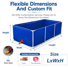 Backyard Rectangle Above Ground Swimming Pool with Frame, Large Water Container Tank Outdoor Garden Patio Agricultural Farm & Rain Barrels, Blue(LxWxH 5x2x1m(10000 L))