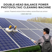 iumLeap Solar Panel Cleaning Brush, Adjustable Window Cleaning Brush and Pole, Automatic Solar Panel Brush,Double Head Wash Brush(Powered-7.5m)