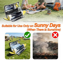 Smokeless Solar Oven, Portable So-lar Stove, 4.5l/1.2gal Solar Oven, Fast 20 Min Meal Prep, Efficient Solars Panels, Max Temperature 288℃/550°F, Ideal for Camping, Outdoor Cooking Travel