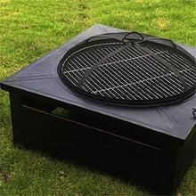 Outdoor Fire Pit Square Fire Pit Metal Fire Bowl Fireplace Backyard Patio Garden Stove for Camping, Outdoor Heating, Bonfire