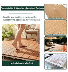 Crysthyuan Outdoor Deck Platform with Adjustable Feet, Raised Patio Flooring Base, Composite Garden Deck Panel for Umbrella Seating, Backyard and Camping Use