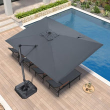 OROTLECT 9'' x 11'6" Rectangular Cantilever Gray Umbrella with Base