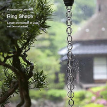 GVBNOTT Rain Guide Chain Rain Downspouts, Ring Japanese Courtyard Garden Rain Catcher Chain for Homestay Villa, Customizable Length，5m/16ft