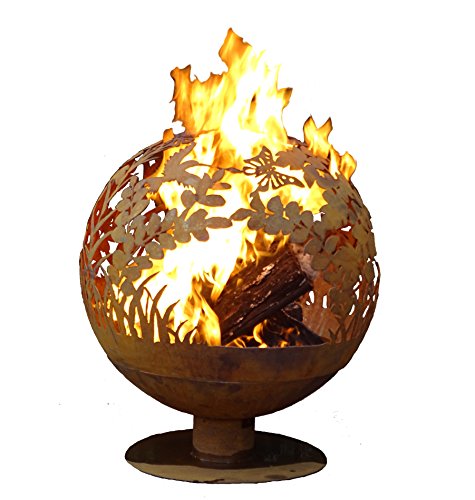 Esschert Design FF1018 Garden Fire Sphere, Rust Metal Finish - X Large