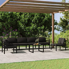 KTHLBRH 7-Piece Garden Lounge Set with Cushions, Anthracite Aluminium Frame and 100% Polyester Fabric for Outdoor Patio, Modular Design with Weather-Resistant and Durable