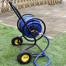 CFDZCP Garden Hose Reel Cart with Wheels, Household Metal Water Pipe Storage Rack, Outdoor Irrigation Household Hose Nozzle High Pressure Hose Reel(+DN20 100M Pipe)