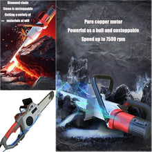 Handheld Brushless Electric Concrete Chainsaw - Diamond Chain Wall Cutter with Water-Fed Dust Suppression, Includes 2 Chains and 2 Guide Bars(Size:480)