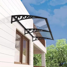 LakeBlue Window Awning Door Canopy with Plastic Steel Bracket, Outdoor Front Door Patio Awning, 80x400cm/32x158in