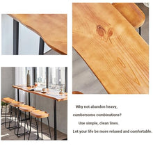 HUAIPU Rustic Style Rectangular Bar Table with Iron Frame, Wooden Pub Table for Living Room, Bar Industrial Bar Table and Garden Party,180 * 45 * 105
