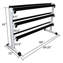 Ader Sporting Goods Black Rubber Dumbbell Set with Rack 554 LBs