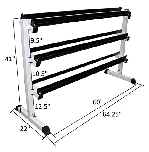 Ader Dumbbell Set 2-70 lbs 19 Pairs with 72'' Rack and Rubber Mat