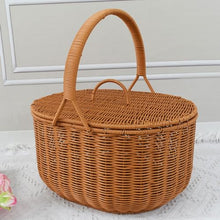 OOAYDYWO Rattan-like Iron Rack Basket, Plastic Rattan Flower, Shopping