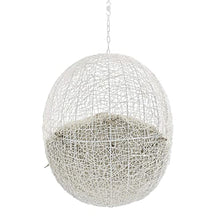 Modway Hide Fabric Outdoor Patio Swing Chair Without Stand in White/Beige