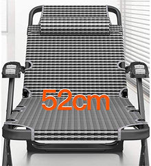 Lightweight Oversized Patio Chair Reclining for Heavy People Office Siesta Sun Lounger for Outdoor Travel Portable Chairs Folding Camping Bed Single Recliner Supports 200kg (Color : +Pink Cotton pad)