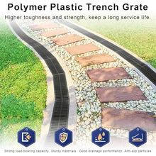ZNQNDSR 6 Pcs Drainage Grates with Anti-Slip Granules Plastic Gully Grid Drain Cover for Yard Garage Garden Driveway(23.6x15.7x1.5in)