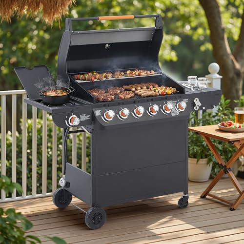 Dancongtea 6 Burner Propane Gas Grill 72000 BTU Stainless Steel BBQ
