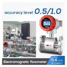 Water Flow Meter, Wastewater Seawater Acid High Accuracy Milk Magnetic Flowmeter Digital Water Electromagnetic Flow Meter,for Outdoor Garden Hose Watering(DN20)