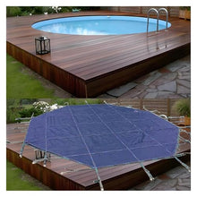 HAIXHX Round Pool Safety Cover for Wood Deck, Heavy Duty Winter Inground Swimming Pools Covers, 8 10 12 14 15 18 21 24 28 30 32 Foot Home Pool Protector Covering(Blue,34 Foot)