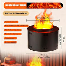 Sushangmao Upgraded 3D Water Vapor Fireplacee/Round 3D Water Vapor Fireplace - with Adjustable Flame Height, Noiseless,Remote & Touch Control, Matte Black Finish for Modern Home/Office 50cm/19.6in