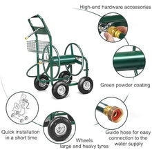 Erxewim Heavy Duty Garden Hose Reel Trolley with 4 Wheels, Green Water Pipe Bracket for Outdoor Industrial Use, Holds up to 300M Hose (Not Included)