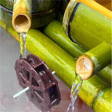 GenSDH Solar-Powered Bamboo Fountain,Feng Shui Bamboo Fountain Kit Japanese-Style Bamboo Flowing Water Ornaments with 5W Water Pump/Hose, for Outdoor Indoor Garden Patio