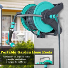 Portable Garden Hose Cart, Water Pipe Reel Cart for Washing, Hose Reel Yard, Cleaning Water Pipe Storage (30m)