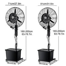 DFEDHF Portable Misting Fan, Cool Mist Fan, Industrial Pedestal Fan, 28 Inch /32 Inch, W/Standalone Tank, 3 Speeds, One Key Shaking Head, 120 Degree Oscillation, 81cm/31.9in