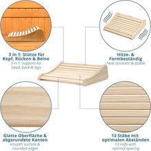 SOUQDWL Wooden Sauna Headrest - Ergonomic - Sauna Accessories Made of Pine Wood - Solid & Untreated Sauna Headrest Backrest Curved
