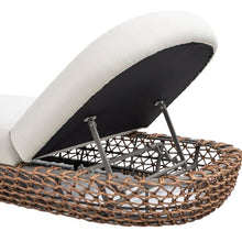 callmego Upholstered Woven Patio Deep Seating Sofa with Olefin Fabric and Foam Cushions for Outdoor Living Spaces (Patio Lounger + Beige + Olefin + Foam)