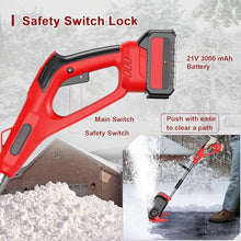 21V Snow Blower Cordless,Home Snow Shovel Has Battery Capacity Display Function with 3.0 Ah Battery,30 cm Clearing Width Electric Snow Blower,3000 RPM,for Driveway,Deck Blue-2batteries