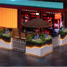 YUHUAWF Garden Bench Flower Box Bed Growing Container Planting Trough Planter Box with Bench
