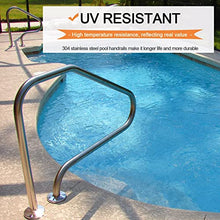Pool Handrail, 31.5" X 31.5" Swimming Pool Stair Railing, 304 Stainless Steel Pool Hand Rail Rated 375lbs Load Capacity, Outdoor Indoor Pool Grab Bars