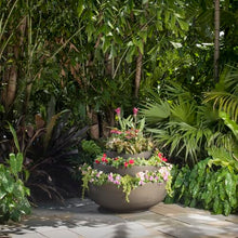 Crescent Garden Orinoco Double-Walled Plant Bowl 40-Inch Weathered Concrete