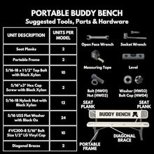 COATEDOUTDOORFURNITURE Buddy Bench, Black, Expanded, 6Ft, with Back