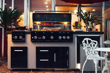 Whistler Built In Side Burner for NG/LP - Outdoor Kitchen Double Burner with Cooking Grip & Drip Pan,2 * 12000 BTU Prime Side Burners for BBQ Island,Vertical Control Panel Glossy Black