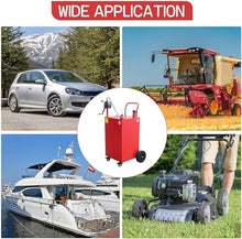 50 Gallon Gas Portable Fuel Caddy with Manual Transfer Pump, Flat-Free Wheels, Gasoline/Diesel Storage Tank and Hose for Car, Truck, Boat, ATV, Lawn Mower,Red.