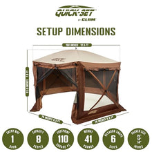 CLAM Quick Set Pavilion Portable Pop Up Outdoor Gazebo Tent with Tarp Cover Tan