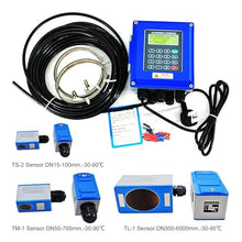 Water Flow Meter, TUF-2000B Wall Mounted Water Flow Meter Transducer TS-2/TM-1-HT Optional SD Storage Clamp Sensor Liquid Ultrasonic Flowmeter,for Outdoor Garden Hose Watering(Host and TS-2 Sensor)