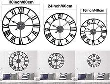 CUTPOIY Wall Clock,Outdoor Clock,Garden Clock,Large Metal Wall Clock Industrial Outdoor Waterproof Wall Art Clocks, European Retro Clock with Large Roman Numerals, Silent Battery O(Red-31.5inch)