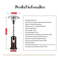 Gas Patio Heater Powder Coated Steel Casing Outdoor Gas Patio Heater Fast Heating Safe Low Energy Radiator Energy Efficient Natural Gas-C (natural Gas) 223cm(87in) (223cm(87in) C (Natural Gas))