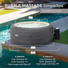 INTEX SimpleSpa 4 Person Inflatable Hot Tub, Portable Spa with 100 Jets